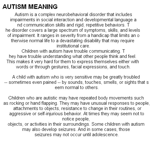 autism: autism meaning