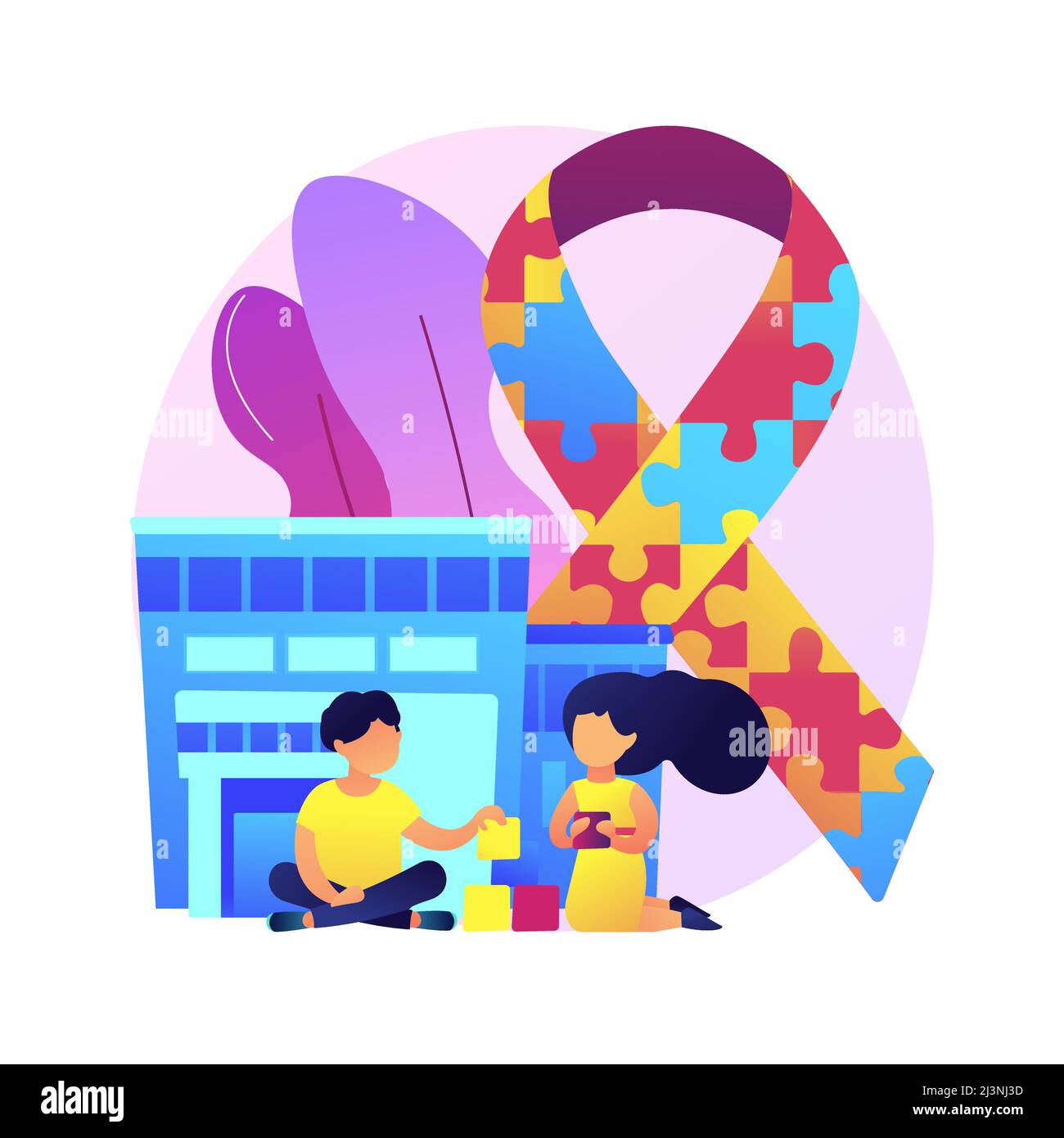 Autism center abstract concept vector illustration. Learning disability ...