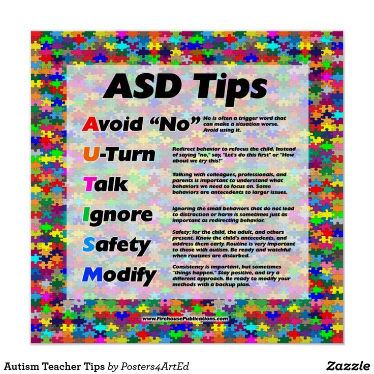 Autism Teacher Tips Poster