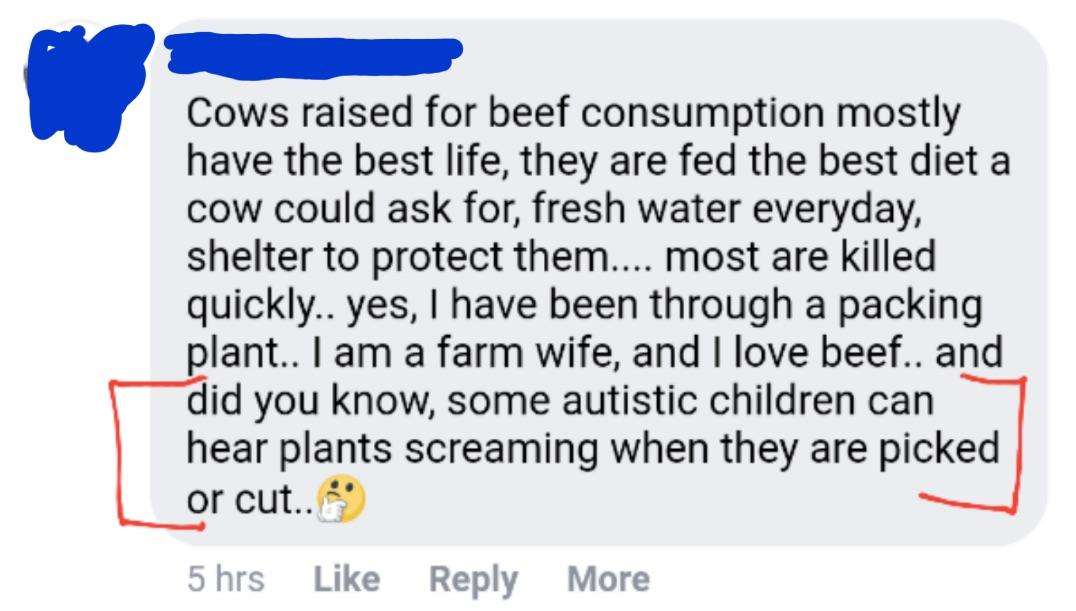 Autistic children hear plants screaming : LateStageCarnism