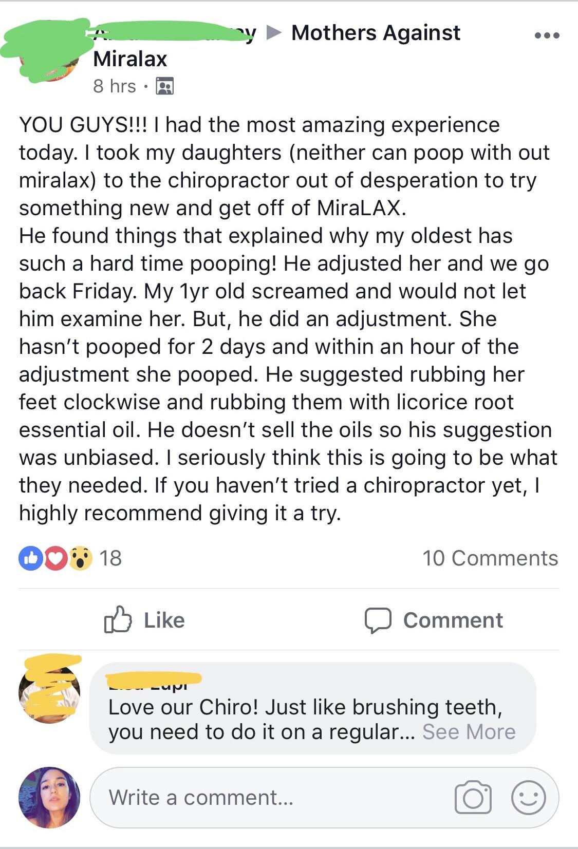 Bro, theyre talking about using chiro to adjust a 1 year ...