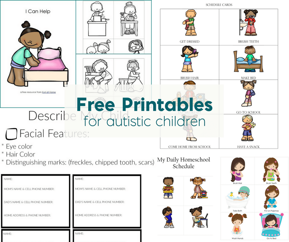 Free Printables for Autistic Children and their Families or Caregivers ...
