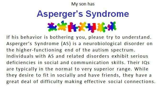My son has Asperger