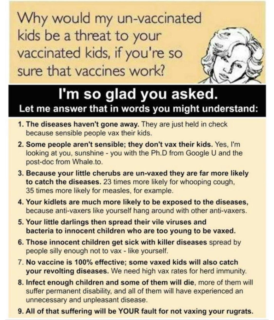 Why would my unvaccinated kids be a threat, if youâre so ...